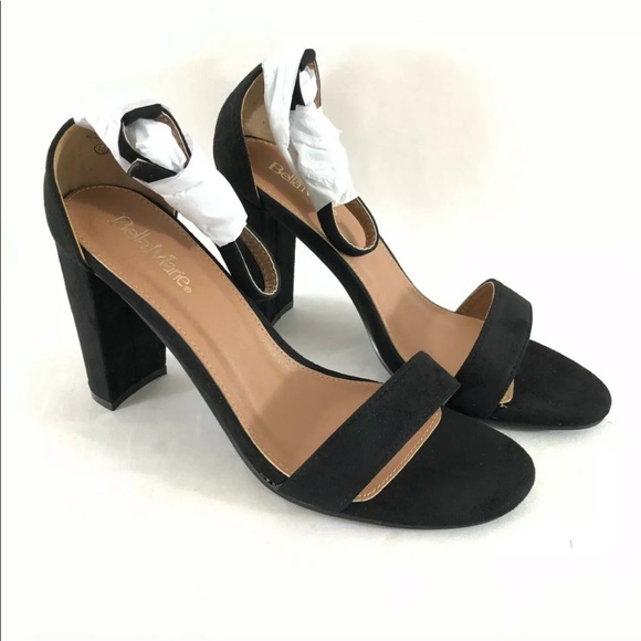 Bella Marie Faux Suede Peep Toe Heel - Picture 3 of 12